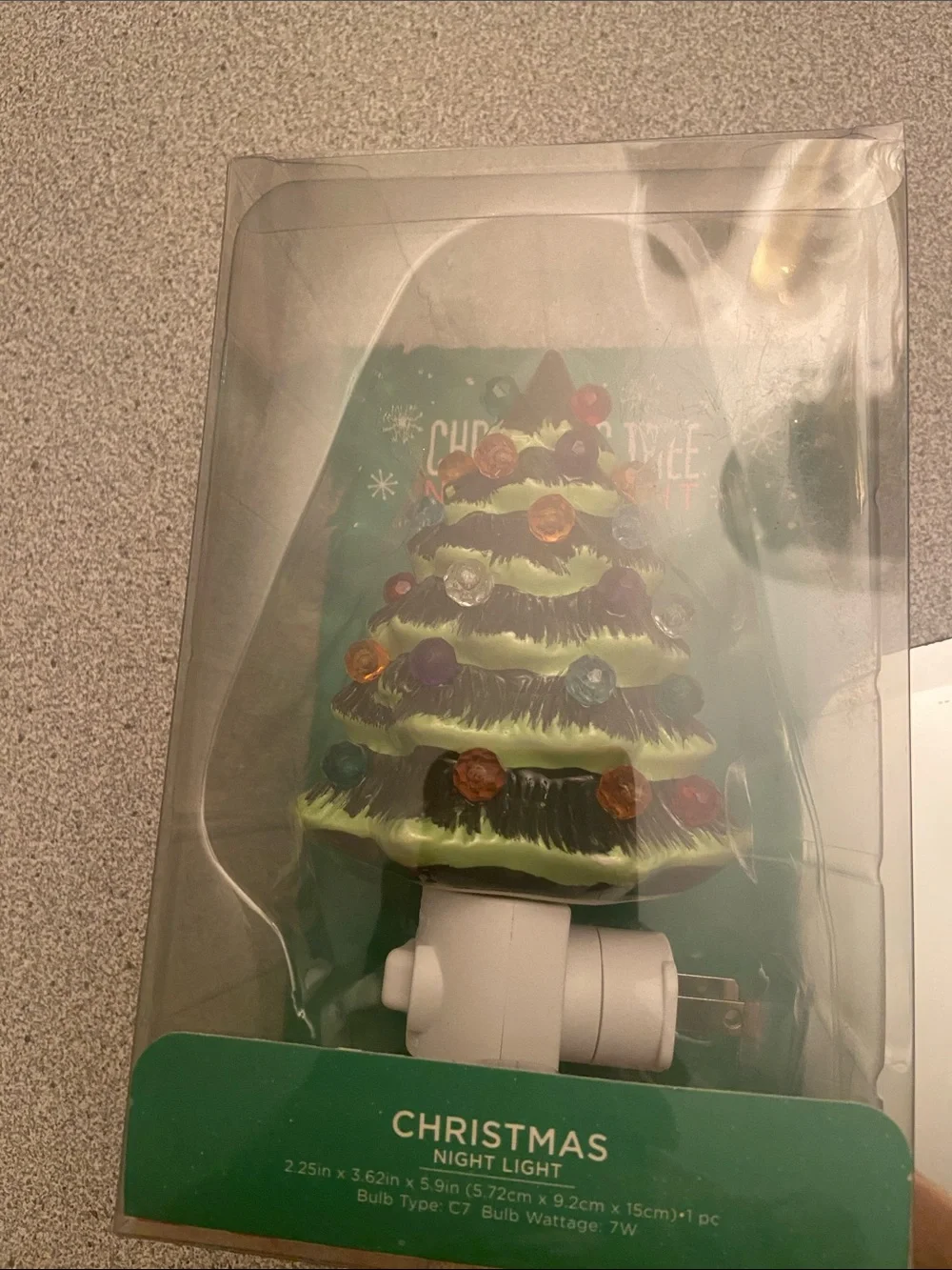 Christmas Night Light Tree Plug-In - Green